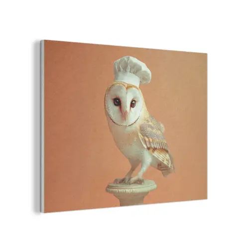Kerkuil - Koksmuts - Oranje - Vogel PET vilt klein -3d