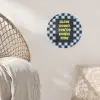 Patroon - Geblok - Blauw - Slow down you're doing fine Wandcirkel behangsticker klein -sfeer4