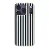 Verticale strepen - Blauw - Crème Telefoonhoesje iPhone 17 Pro klein 878 -3d