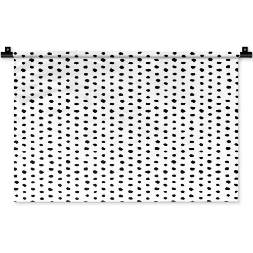 Wit - Zwart - Stippen - Patroon Wandkleed katoen klein 269 -zz3d