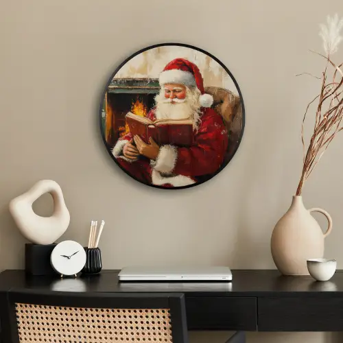 Kerst - Kerstman - Winter - Open Haard Fotolijst rond zonder passe partout klein -sfeer1