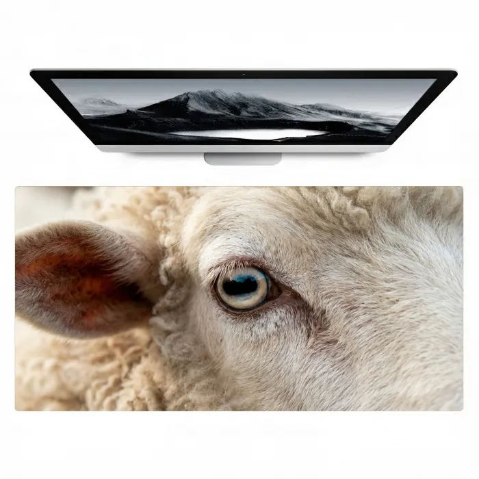 Schaap - Oog - Wit Muismat XXL klein -zzz3d
