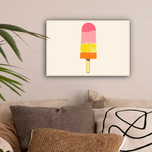 Waterijsje - Retro - Stokje - Roze canvas 2cm klein -sfeer1
