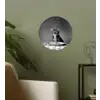 Bengaal - Kat - Tafelkleed - Zwart - Wit - Dier Wandcirkel behangsticker klein -sfeer2