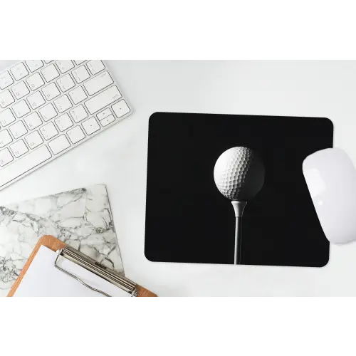 Golfbal - Minimalistisch - Wit muismat rubber klein -witbureau