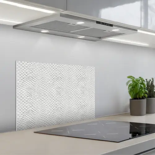 Slang - Patroon - Wit keuken achterwand spatscherm klein 900 -3d_schuin