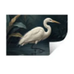 Reiger - Water - Natuur - Modern - Wit Muursticker klein -3d