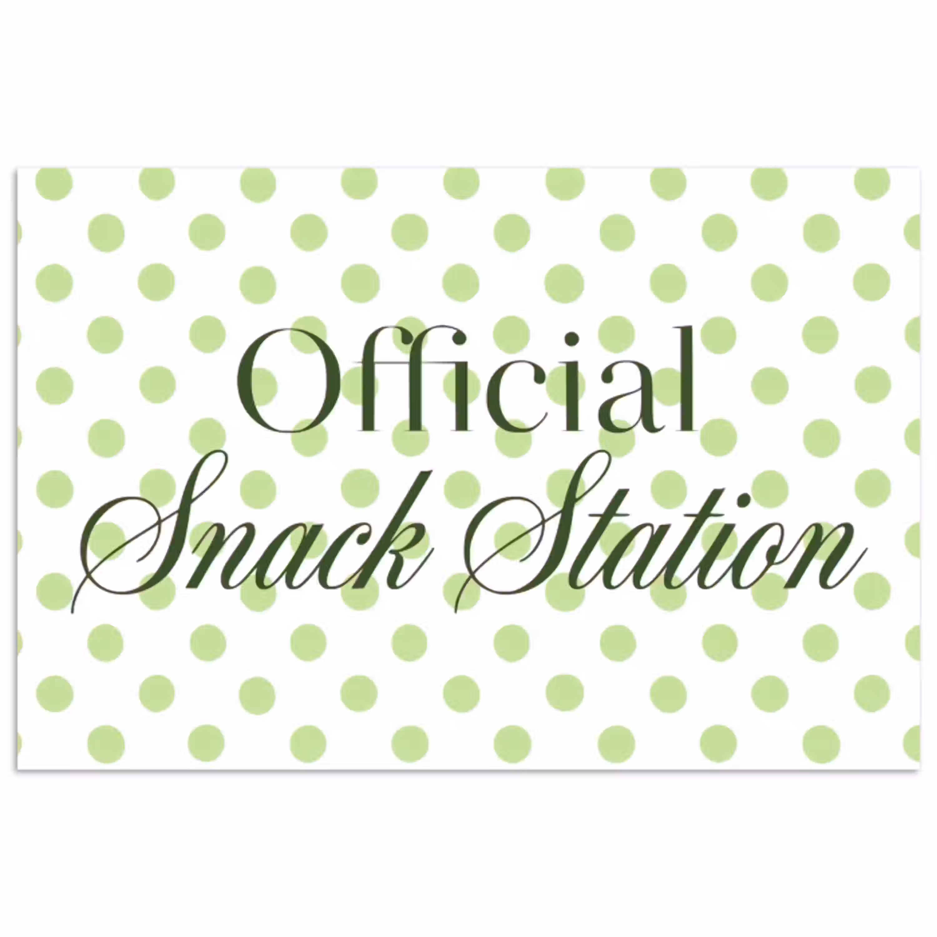 Snack Station - Groen - Stippen poster papier klein -3d