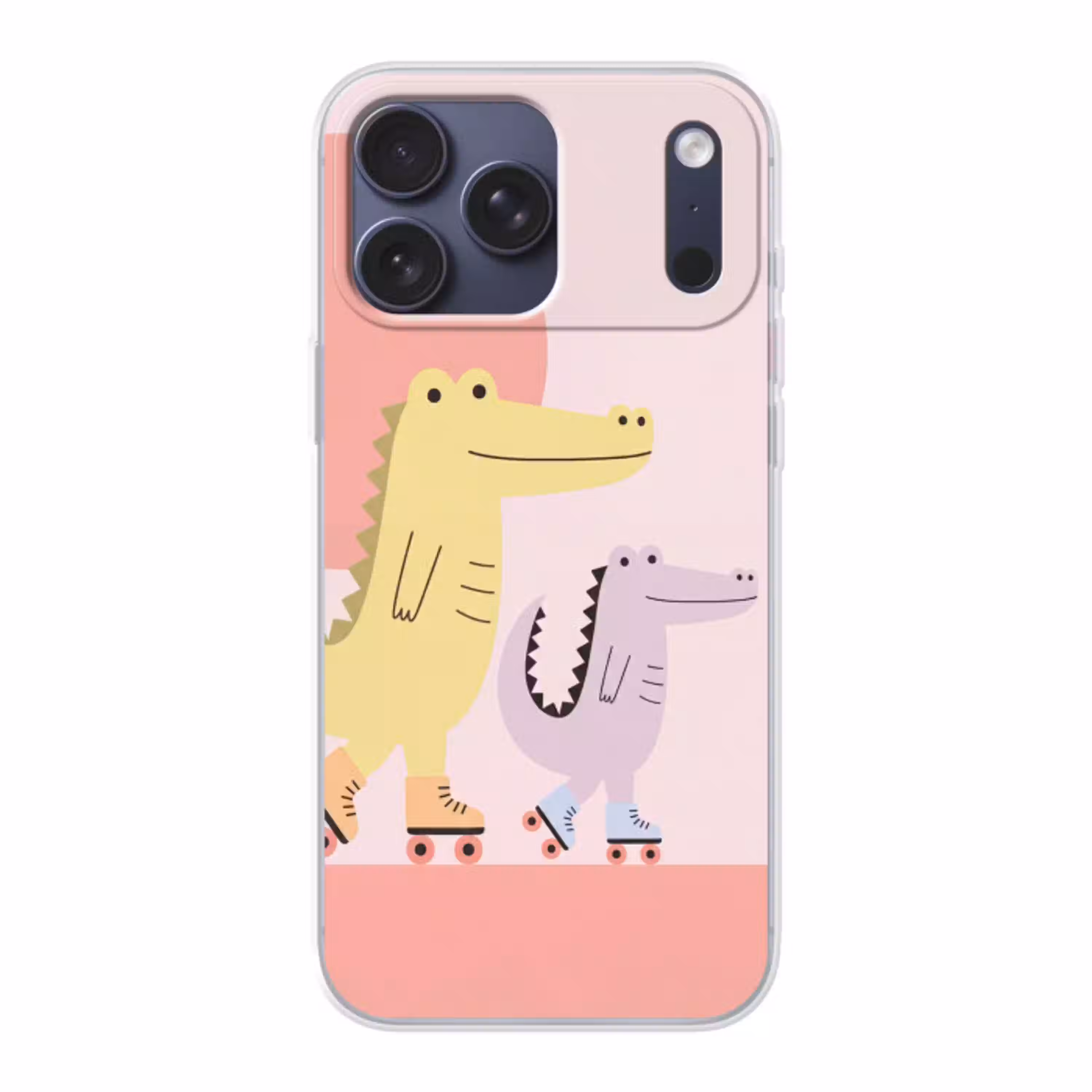 Dieren - Skaten - Illustratie - Speels - Roze Telefoonhoesje iPhone 17 Pro Max klein -3d