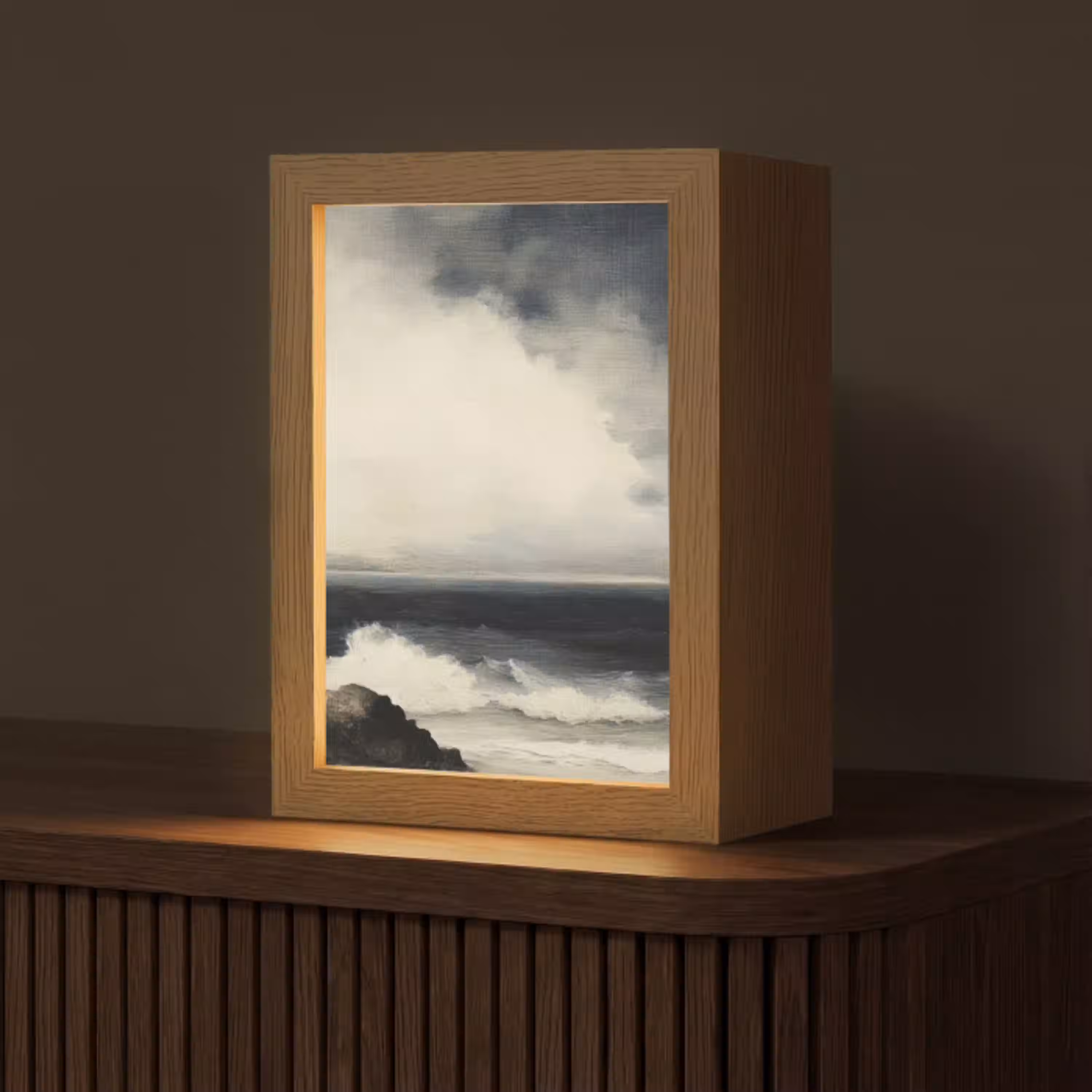 Zee - Rotsen - Storm Light Box met kabel (Tafellamp) klein -z3d_website