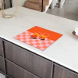 Sinaasappel - Glazen - Oranje Inductie beschermer vinyl 3mm middel -sfeer8