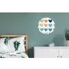 Hartjes - Pastel - Kleurcontrast - Handgetekend Wandcirkel aluminium klein -slaapkamer