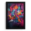 Abstract - Explosie - Neonkleuren fotolijst zwart zonder passe partout klein -3d