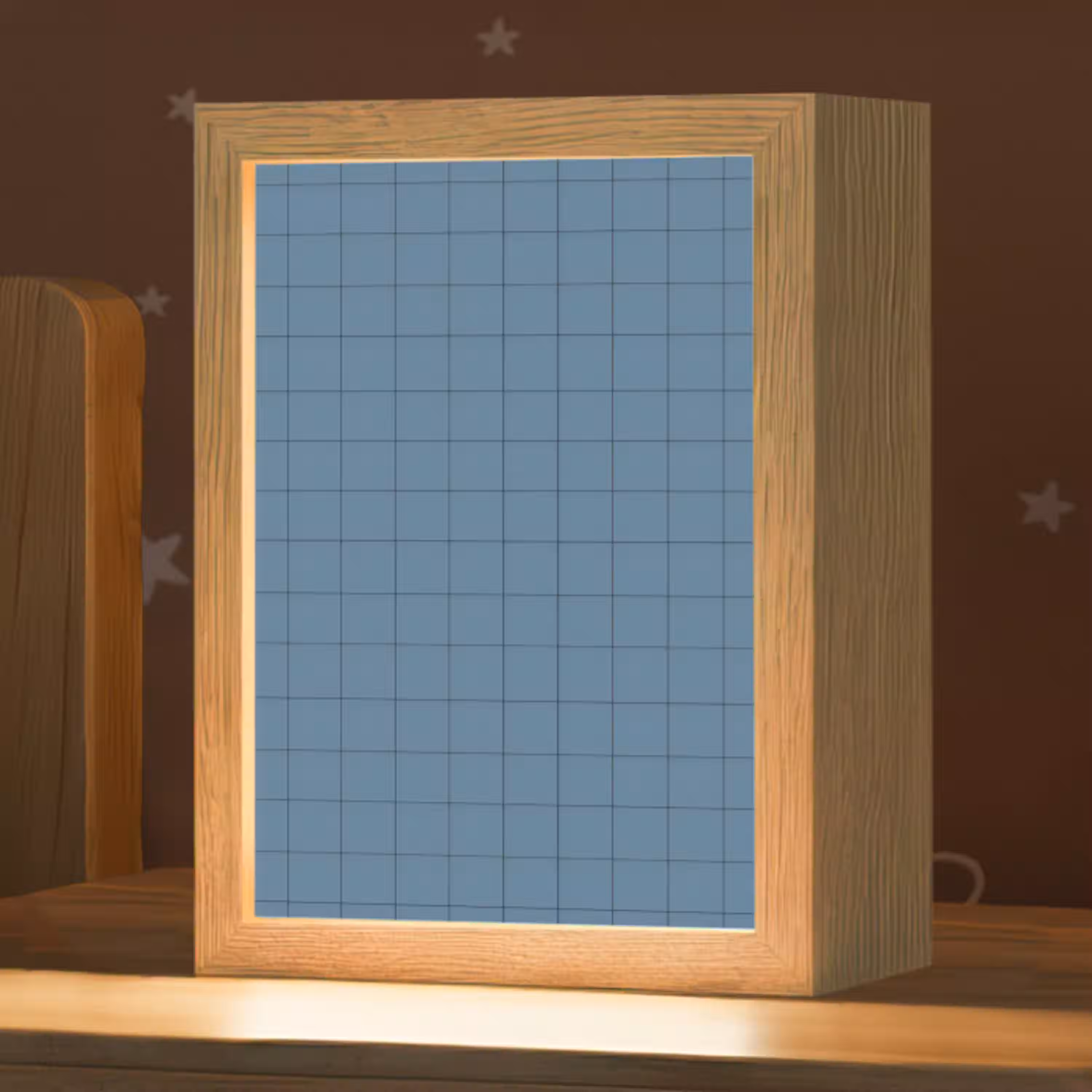 Ruiten - Geometrisch - Blauw Light Box met kabel (Kinderlampje) klein 904 -zzz_3d_website