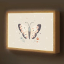 Vlinder - Minimalistisch - Pastel - Stippen Light Box met batterij (Wandlamp kind) middel -z3d_website