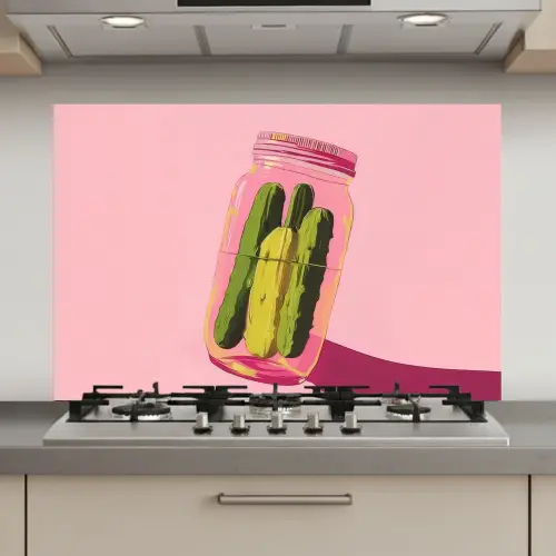 Augurken - Pot - Schaduw - Roze keuken achterwand spatscherm klein -3d_website