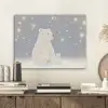 Ijsbeer - Sneeuw - Sterren - Blauw PET vilt klein -sfeer1