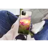 Bloemen - Roze - Zonsondergang Hoesje iPhone 12 Pro met koord klein -hand