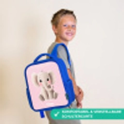Olifant - Baby - Blosjes - Illustratie Kinderrugzak - Blauw middel -sfeer3_DE