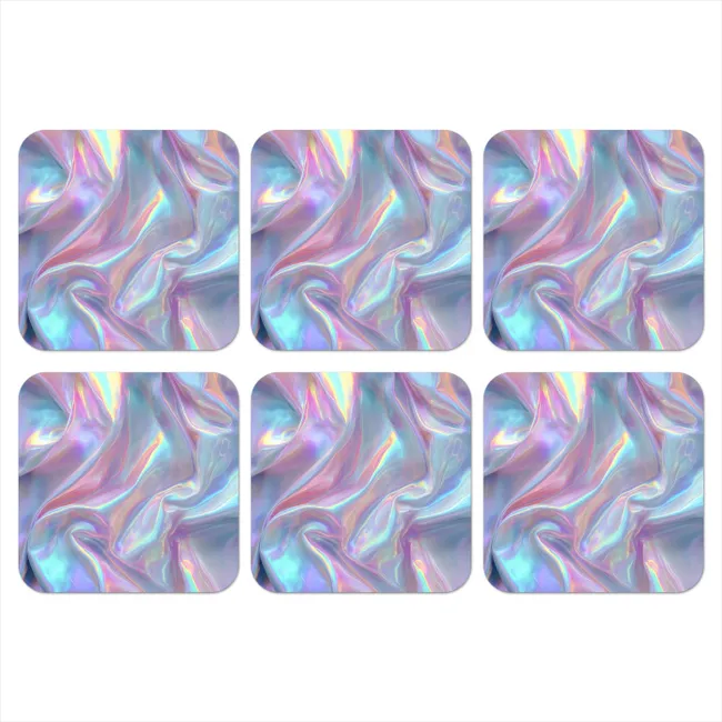 Coaster - Wavy - Pastel shades - Shiny - Fabric