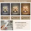 Bloemen - Goud - Kunst - Zwart - Modern Light Box met kabel (Tafellamp) klein -USP_lichtkleurNL