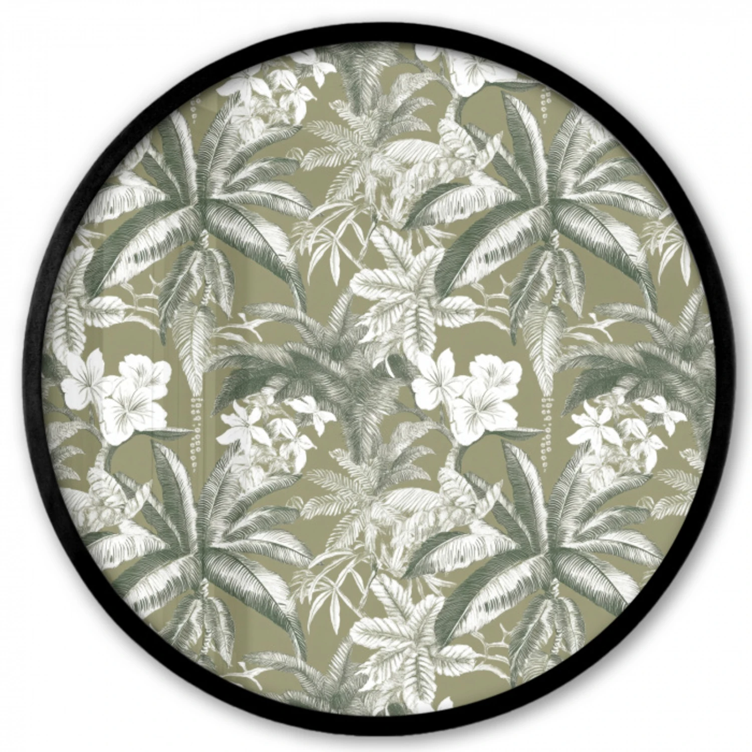 Botanisch - Bloemen - Groen Fotolijst rond zonder passe partout klein 856 -3d