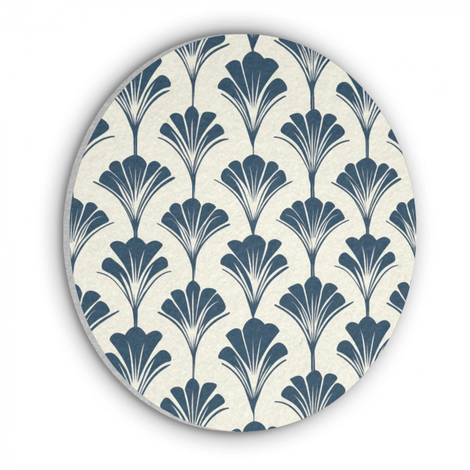 Klassiek - Motief - Blauw Akoestische PET Vilt - Rond klein 838 -3d