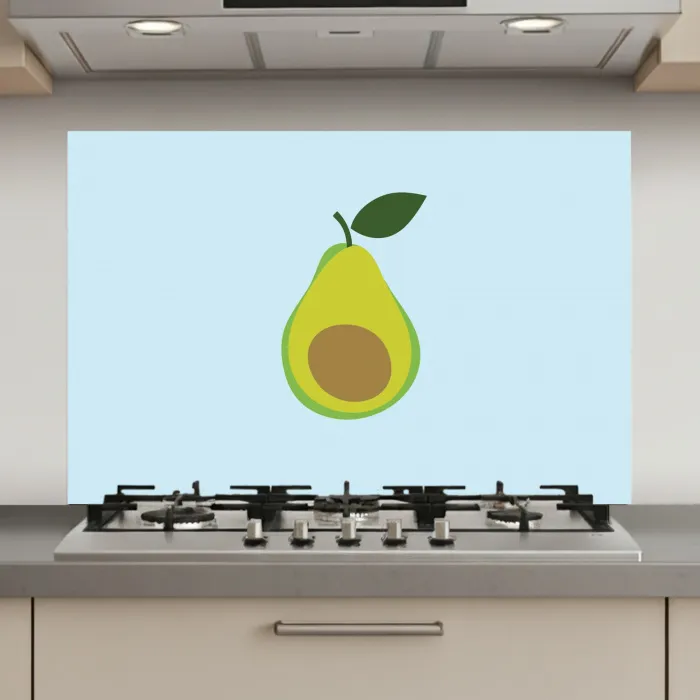 Avocado - Illustratie - Groene - Vrucht keuken achterwand spatscherm klein -3d_website