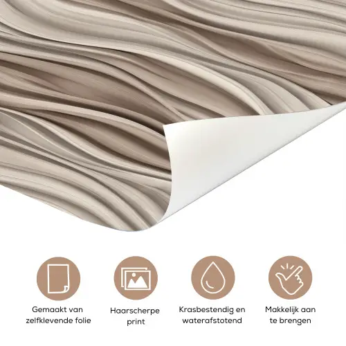Golven - 3D - Crème deurposter klein 289 -closeup_NL