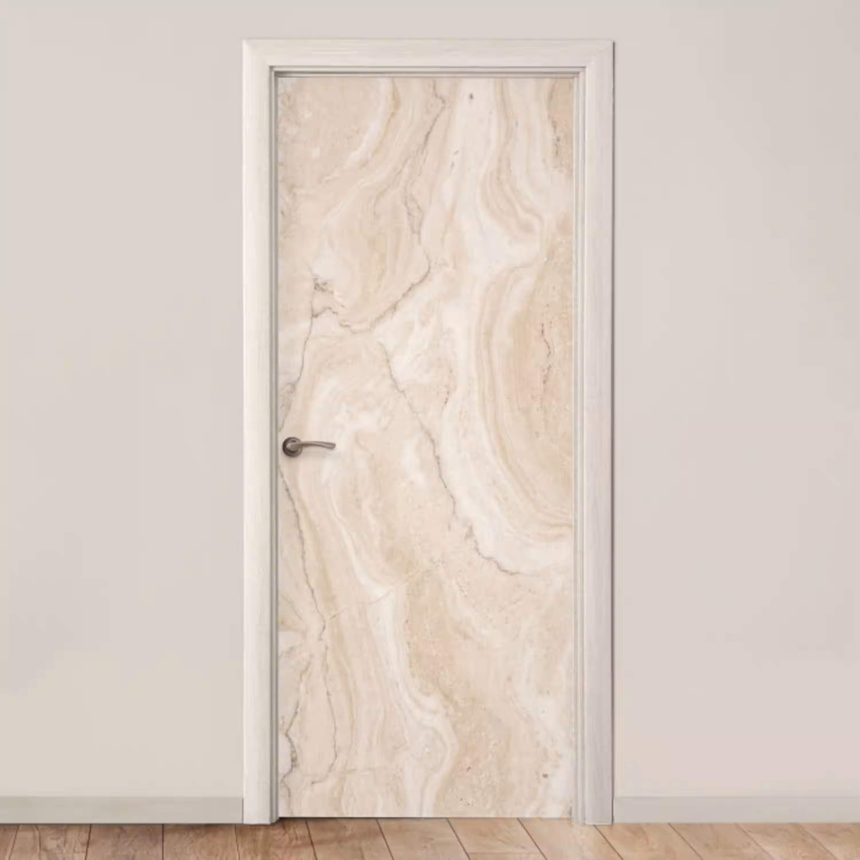 Marmer - Patroon - Beige - Steen - Abstract deurposter klein -3d_beige