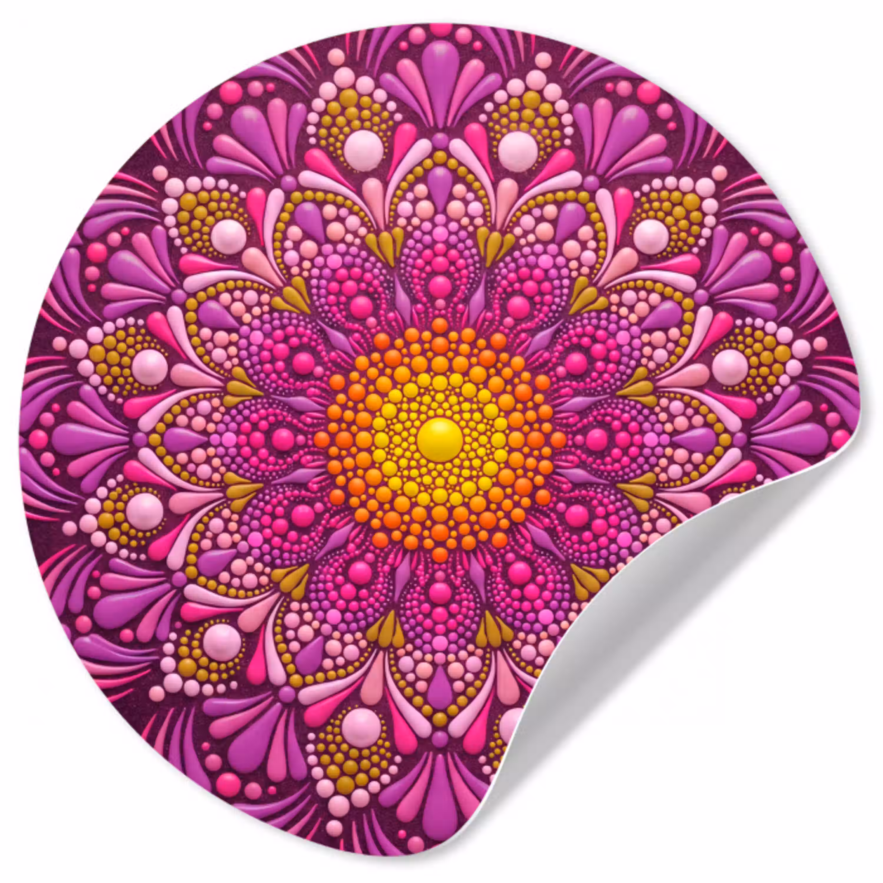 Patroon - Stippen - Abstract - Kleurrijk Wandcirkel behangsticker klein -3d