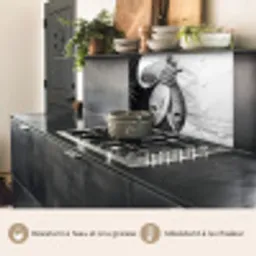 Vissen - Chef - Zwart - Wit keuken achterwand 2 middel -usp_FR