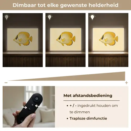 Ovaal - Vis - Geel - Schubben Light Box met batterij (Wandlamp) middel -USP_dimbaarNL