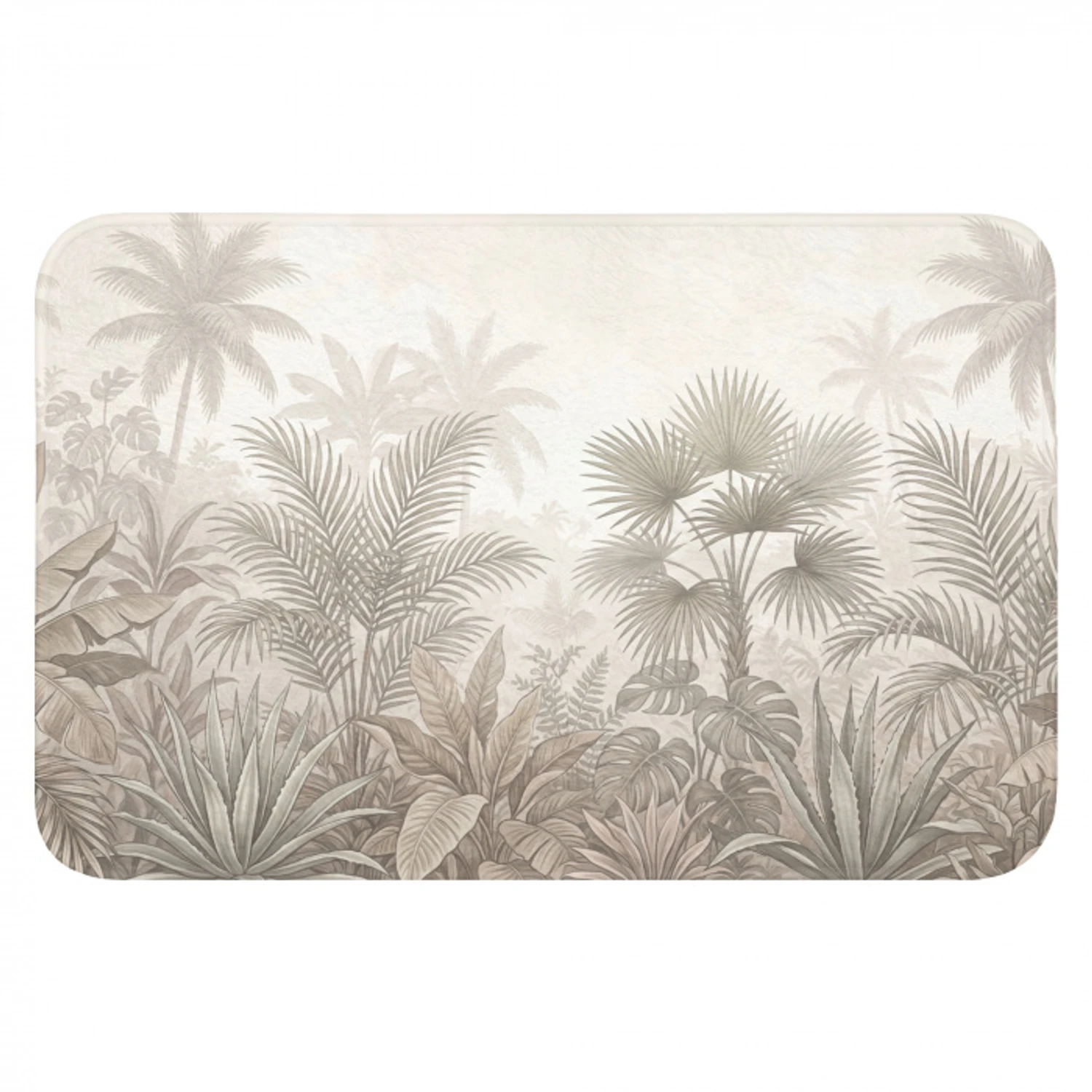 Jungle - Tropisch - Natuur -Vintage - Beige Badmat klein -3d