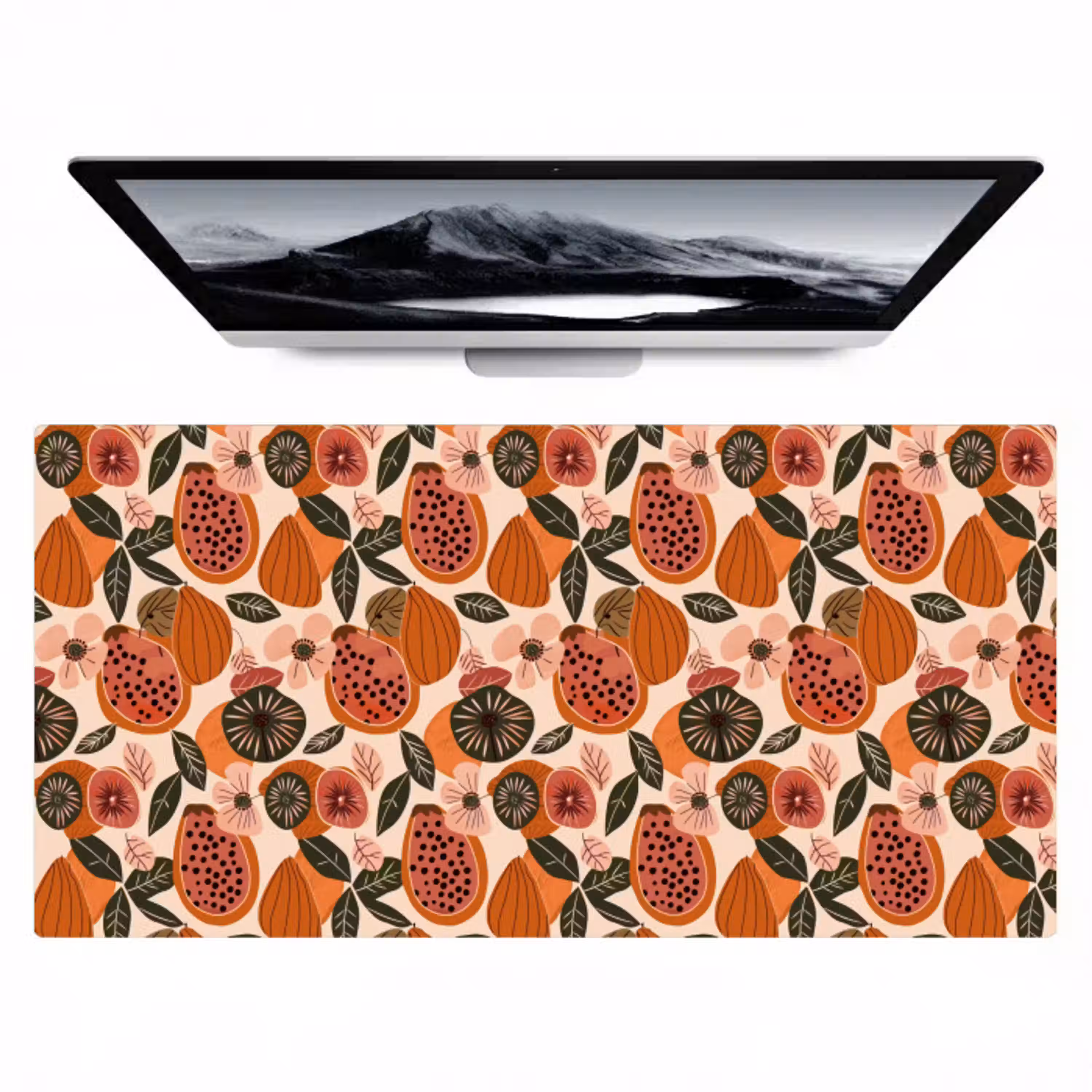 Papaja - Bloesem - Oranje Muismat XXL klein 681 -zzz3d