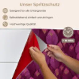 Bladeren - Patroon - Burgundy keuken achterwand spatscherm klein 900 -spatscherm_DE