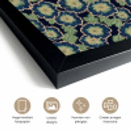 Bloemen - Borduurwerk - Patroon - Blauw - Groen fotolijst zwart zonder passe partout klein 224 -sfeer2