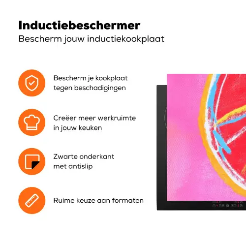 Grapefruit - Geschilderd - Roze - Strepen Inductie beschermer vinyl 3mm klein -zzzzzzz-td-ups