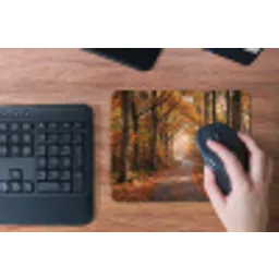 Bospad - Herfstbos - Bladeren - Oranje - Nostalgisch muismat rubber klein -toetsenbord