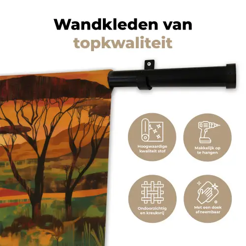 Landschap - Afrikaans - Zon Wandkleed katoen klein -sfeer2