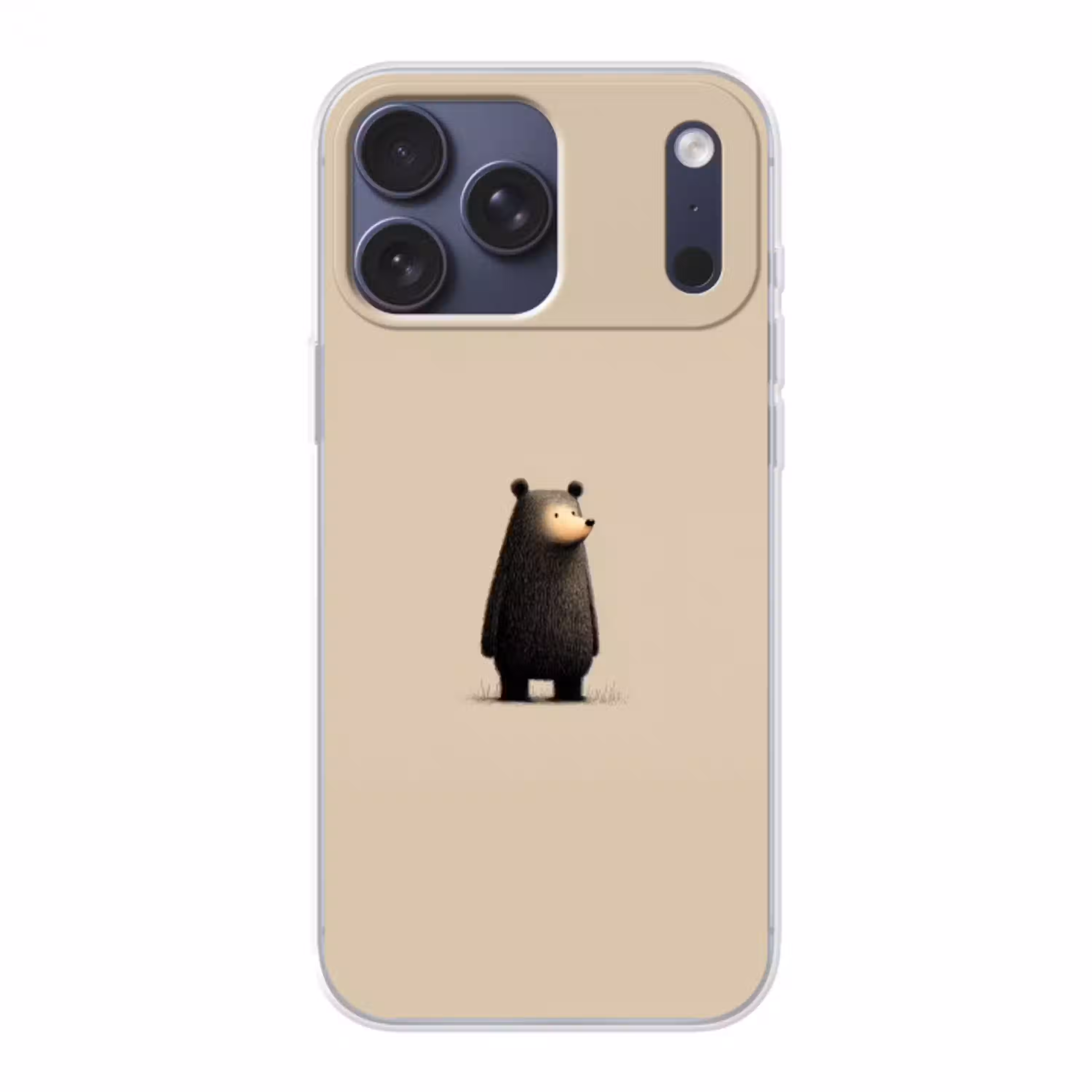 Beer - Donkerbruin - Minimalistisch Telefoonhoesje iPhone 17 Pro Max klein -3d
