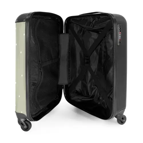 Een bruine beer die een boek leest - Groen NBS - Handbagage koffer - Volwassenen Unisex middel -binnenkant