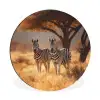 Zebra's - Savannelandschap - Gras Wandcirkel aluminium klein -3d