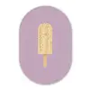 Beige - Ijsje - Spikkels Wandcirkel Ovaal Glas middel -3d