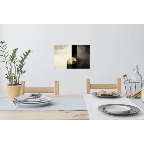 Vormen - Modern - Zwart Muursticker klein -eettafel