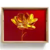 Bloem - Goud - Glazen Dienblad Rechthoek middel -z3d_shopping