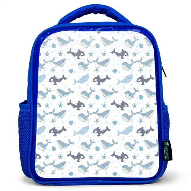 Oceaan - Walvis - Orka - Blauw Kinderrugzak - Blauw middel 862 -3d