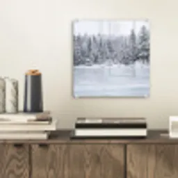 Meer - Dennen - IJs - Winter - Rustgevend plexiglas 5mm klein -sfeer1