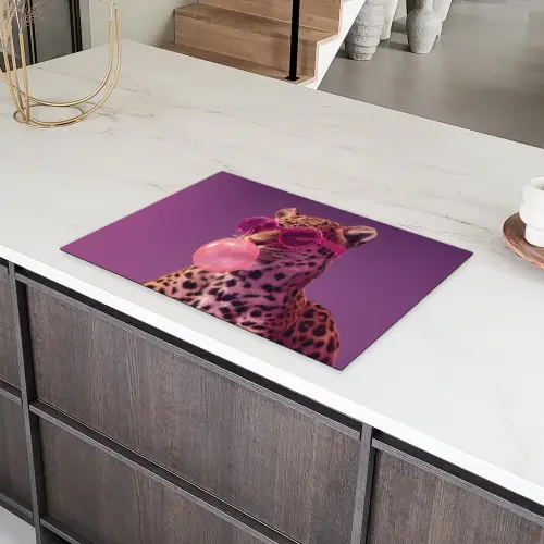 Panter - Zonnebril - Kauwgombel - Roze Inductie beschermer vinyl 3mm klein -sfeer8