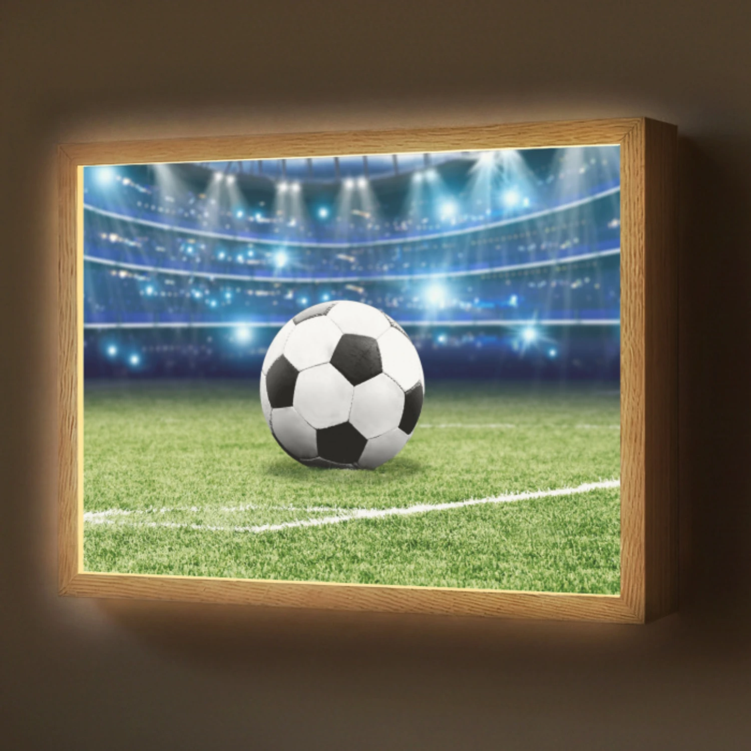 Voetbal - Stadion - Bal - Jongens Light Box met batterij (Wandlamp) middel -z3d_website
